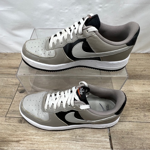 Nike Air Force 1 Low Leather Grey Black White Cobblestone Classic ‎ size 9 - Picture 4 of 12